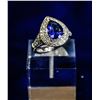 Image 1 : STUNNING DESIGNER .925 TEAR DROP RING WITH MANY ST