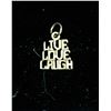 Image 1 : 1.5CM LIVE, LOVE, LAUGHT 10K GOLD PENDANT