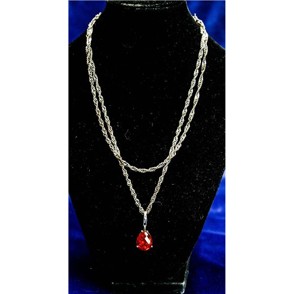 LARGE 30 INCH STERLING SILVER CHAIN/PENDANT