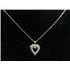 Image 1 : 16'' 14K GOLD DIAMOND HEART PENDANT