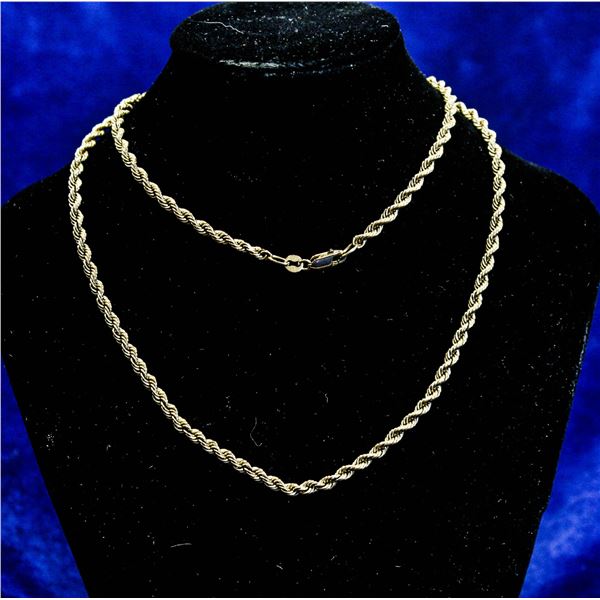 LARGE 24" 10K GOLD MENS ROPE CHAIN