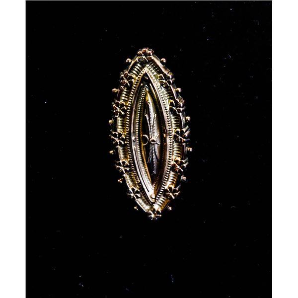 ANTIQUE VICORIAN 9K GOLD GOTHIC STYLE BROOCH