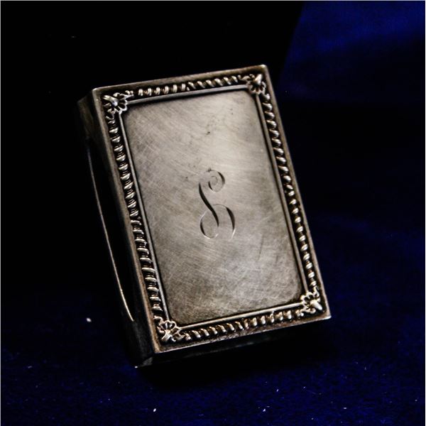 ANTIQUE BIRKS .925 SILVER MATCH BOX HOLDER
