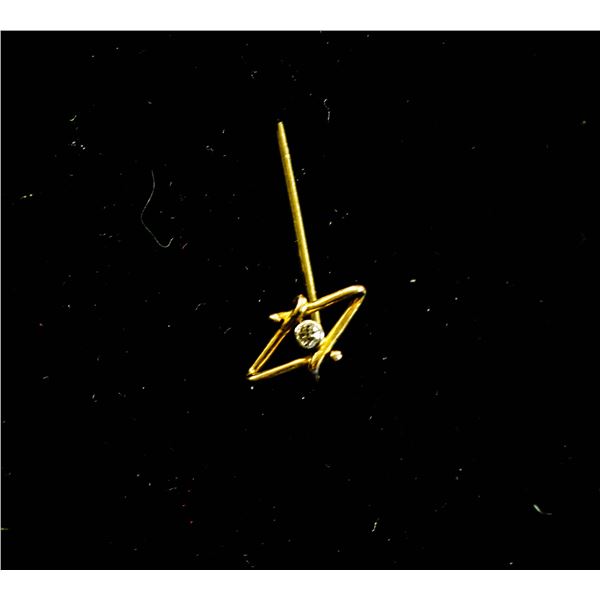 VINTAGE 14K GOLD AND DIAMOND STICK PIN