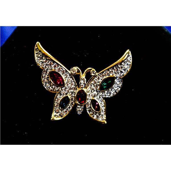 DESIGNER MULTICOLORED COSTUME BUTTERFLY BROOCH