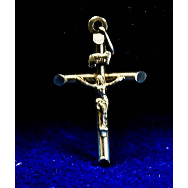 1.25" 10K GOLD CRUCIFIX WITH BALE