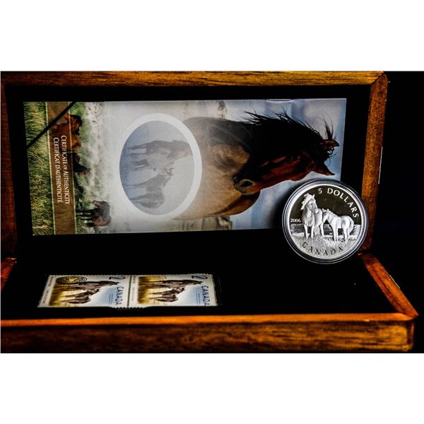 2006 .9999 SILVER $5 HORSE & FOAL COIN & STAMP