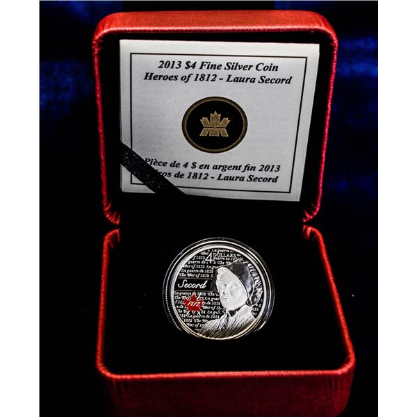 HEROES OF 1812 .9999 SILVER PROOF $4 COIN