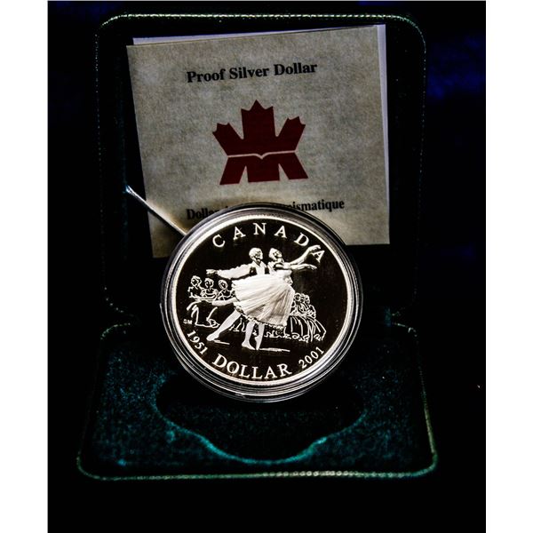2001 NATIONAL BALLET OF CANADA PROOF SILVER DOLLAR