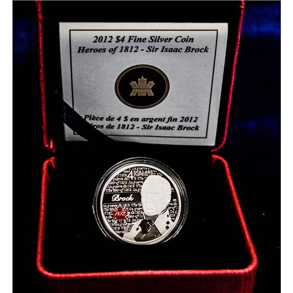 HEROES OF 1812 .9999 SILVER PROOF $4 COIN
