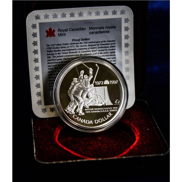 1997 .925 SILVER CANADA $1 HOCKEY COMMEMORATIVE