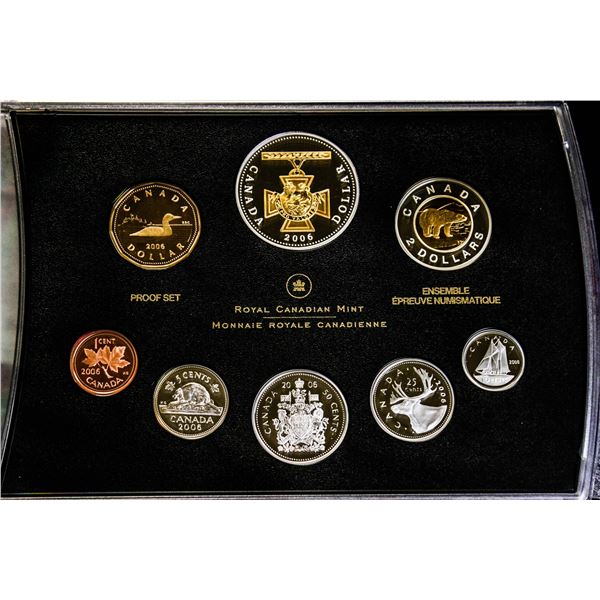 2006 SILVER PROOF COIN SET WITH GOLD PLATED DOLLAR