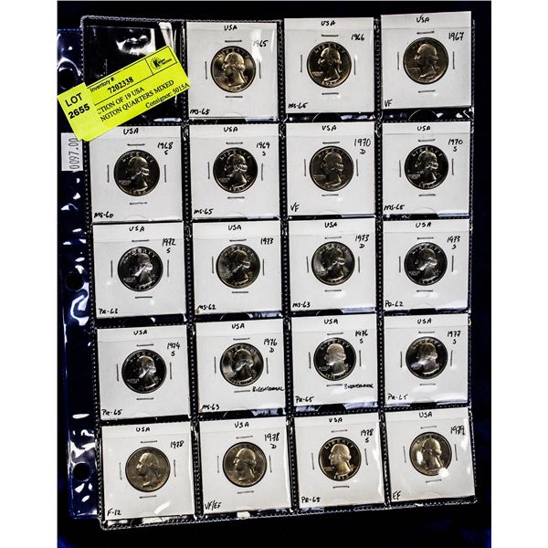 COLLECTION OF 19 USA WASHINGTON QUARTERS MIXED