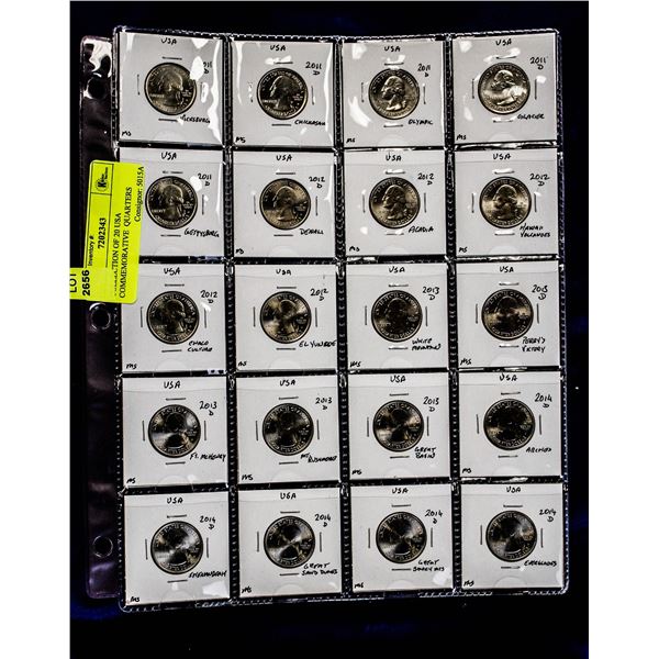 COLLECTION OF 20 USA COMMEMORATIVE  QUARTERS
