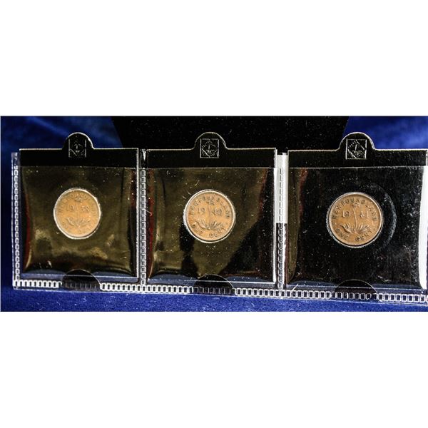 SET OF 4 NEWFOUNDLAND SMALL CENT COINS