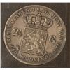 Image 1 : 1850 LARGE NETHERLANDS 2.5 GUILDER SILVER COIN