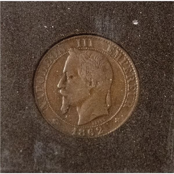 FRANCE NAPOLEON III 1862 5 CENTIME COIN