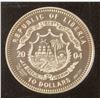 Image 1 : 2004 LIBERIA .999 SILVER $10 COIN WITH BALD EAGLE