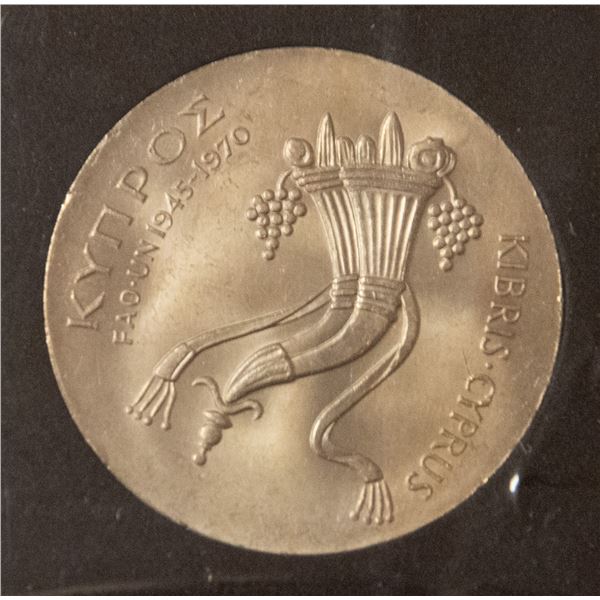 INTERESTING CYPRUS 1970 FLAT EDGE 500 MILS COIN
