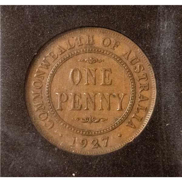 AUSTRALIA 1927 GEORGE V HIGH GRADE LARGE CENT