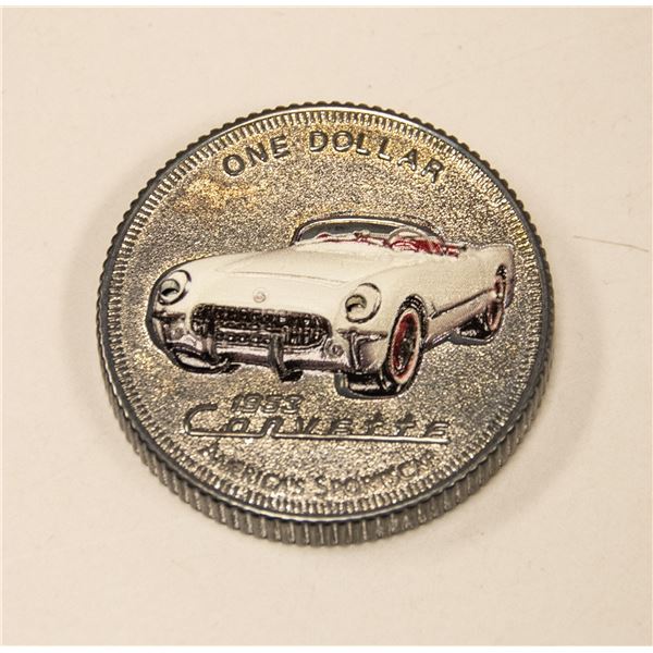REPUBLIC OF PALAU $1 COIN, 1953 CORVETTE UNIQUE