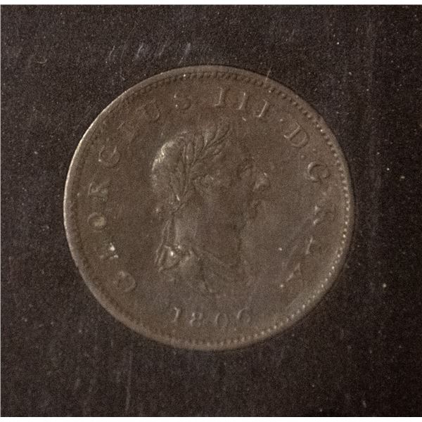GREAT BRITAIN 1806 GEORGE III HALF PENNY