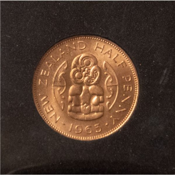 GEM UNCIRCULATED 1965 NEW ZEALAND 1/2 CENT COIN