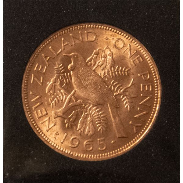 GEM UNCIRCULATED 1965 NEW ZEALAND LARGE CENT COIN