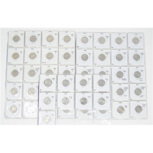 49 MIXED USA 5 CENT COLLECTION INCL. PROOFS COINS!