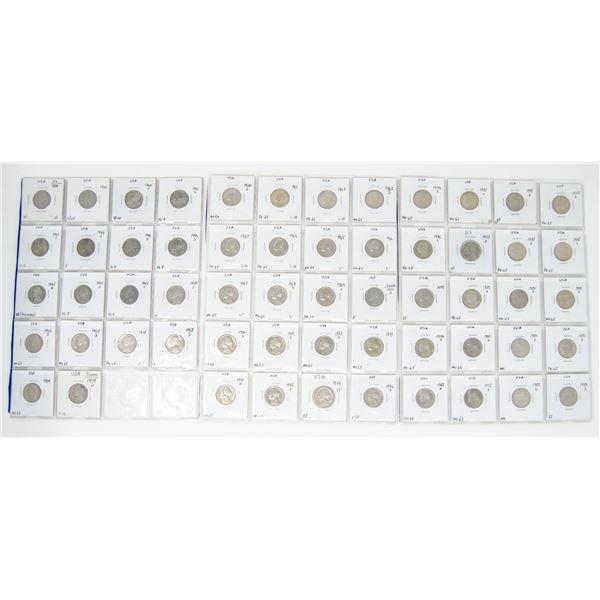 USA 5 CENT COLLECTION 1939-1984 INCL. SILVER. 57 C