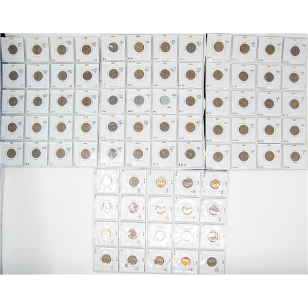 COLLECTION OF 80 MIXED EARLY USA LINCOLN CENTS