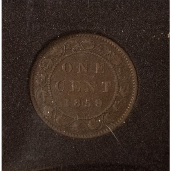 1859 WIDE 9 OVER 8 VARIETY CANADA LARGE CENT