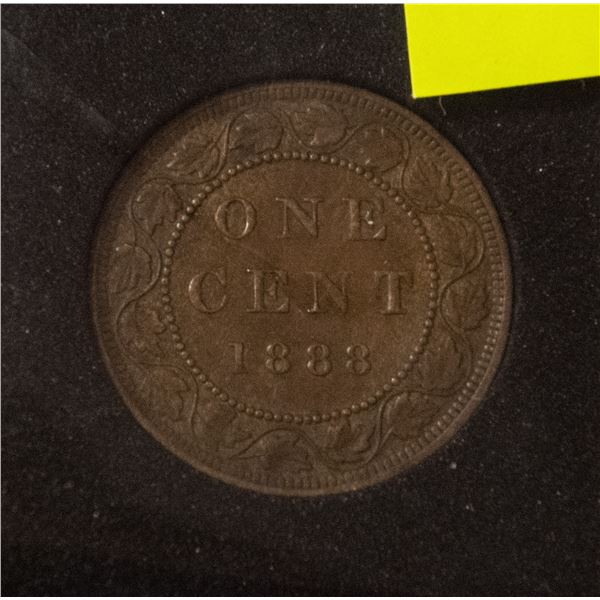 1888 XF-ABOUT UNCIRCULATED CANADA LARGE CENT