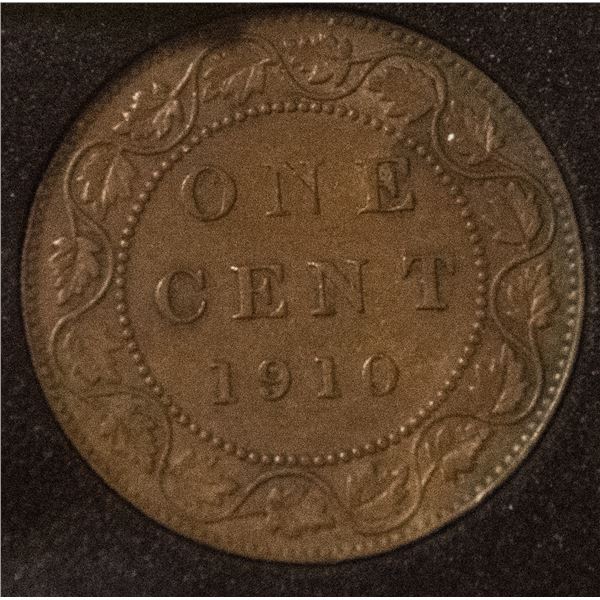 1910 EF-AU CONDITION EDWARD CANADA LARGE CENT