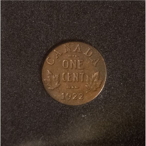 1922 KEY CANADA CANADA SMALL CENT