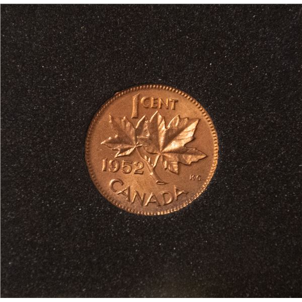 BRIGHT RED, MINTSTATE 1952 CANADA SMALL CENT