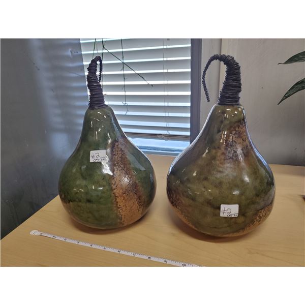 2 PEAR DECORATIVE GLASSWARE