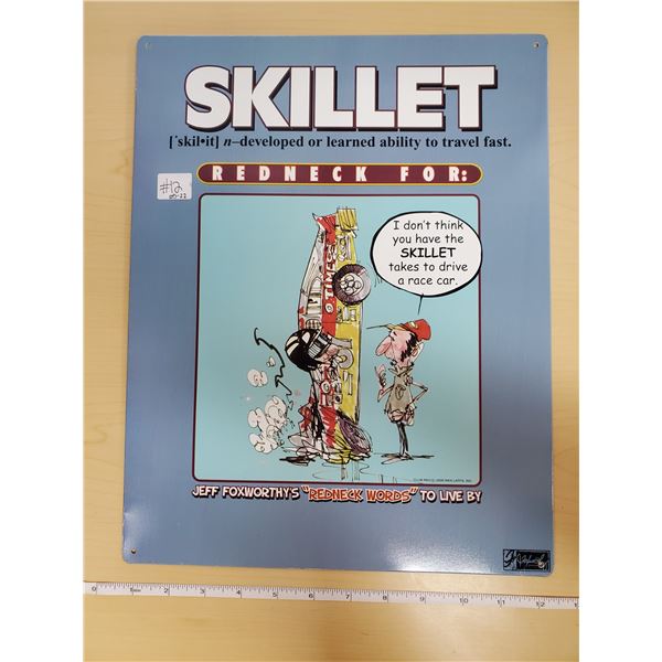 TIN SIGN SKILLET 15 X 11"