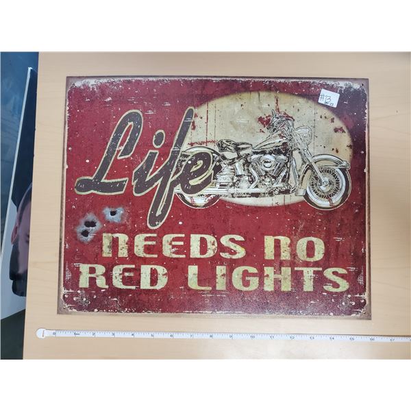 TIN SIGN 'MOTORBIKE' 16 X 12"