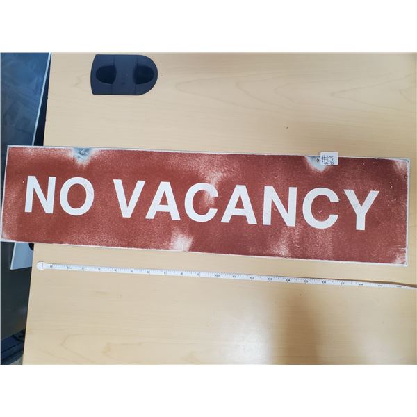 NO / VACANCY SIGN 24 X 6" (METAL)