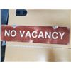 Image 1 : NO / VACANCY SIGN 24 X 6" (METAL)