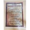 Image 1 : TIN SIGN 'COWBOY 10 COMMANDMENTS' 12 X 17"