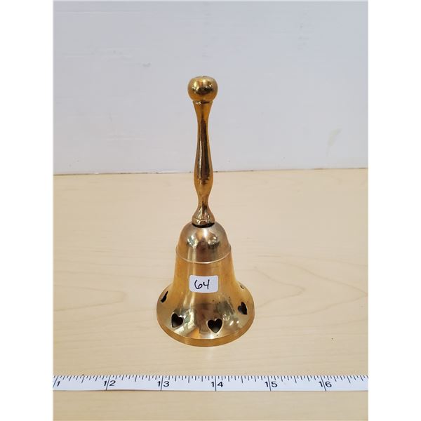 BRASS BELL W/ HEARTS