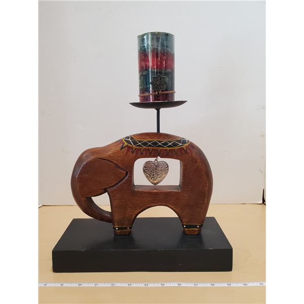 ELEPHANT CANDLE HOLDER & CANDLE