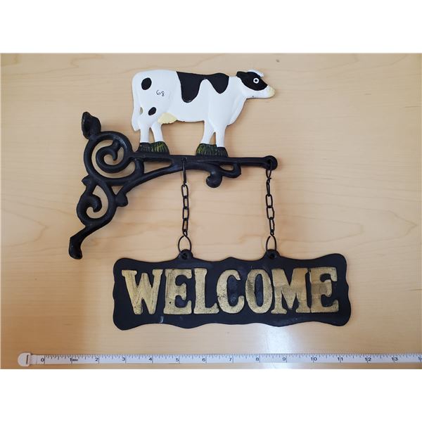 IRON COW WELCOME SIGN