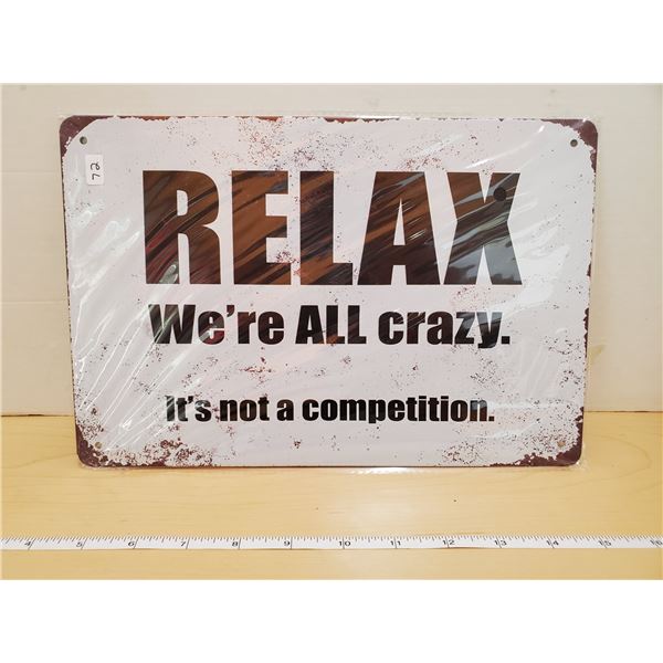 TIN SIGN 'WE'RE ALL CRAZY'