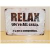 Image 1 : TIN SIGN 'WE'RE ALL CRAZY'
