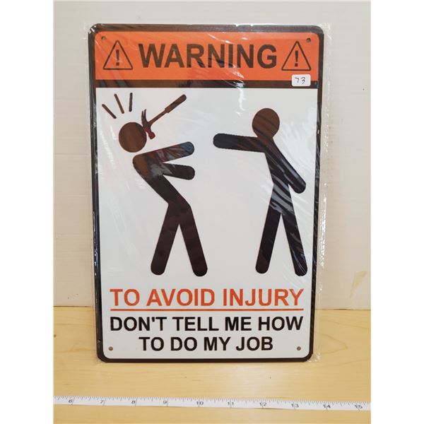 TIN SIGN 'WARNING'