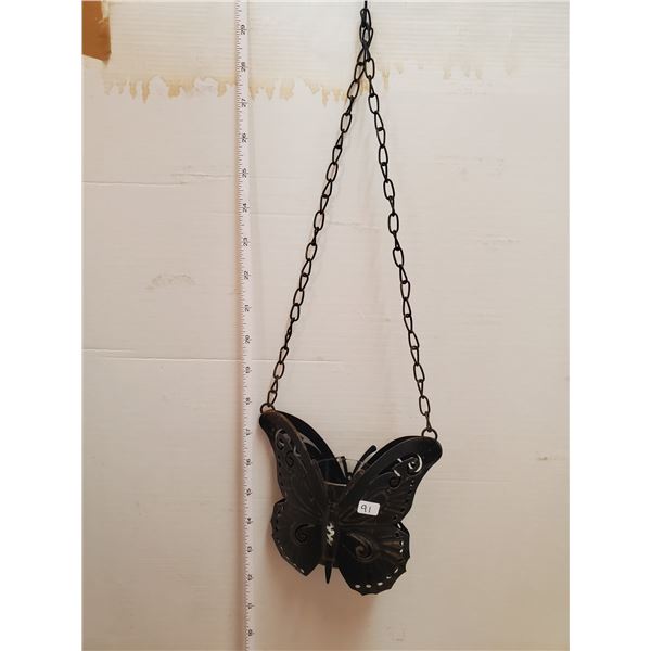 METAL BUTTERFLY HANGING CANDLE HOLDER