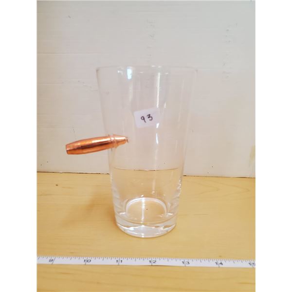 BEER GLASS W/ A BULLET